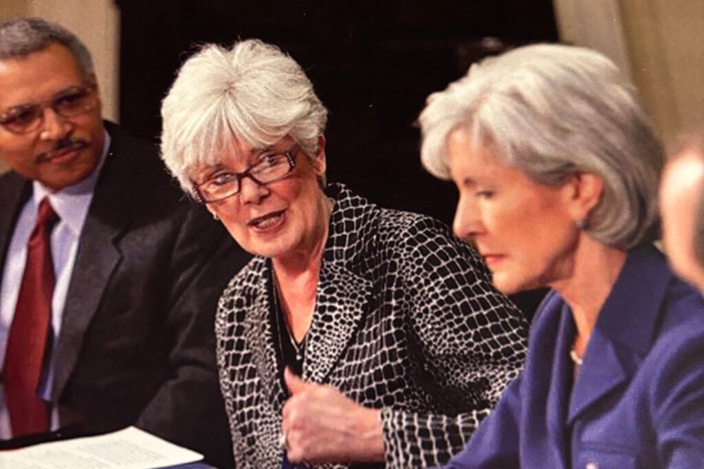 Sandy Prager with former Kansas governor kathleen Sebelius