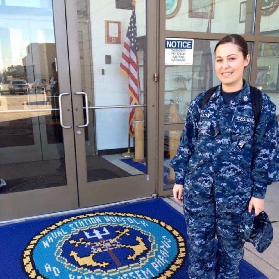 Christina Ahumada in her Navy outfit