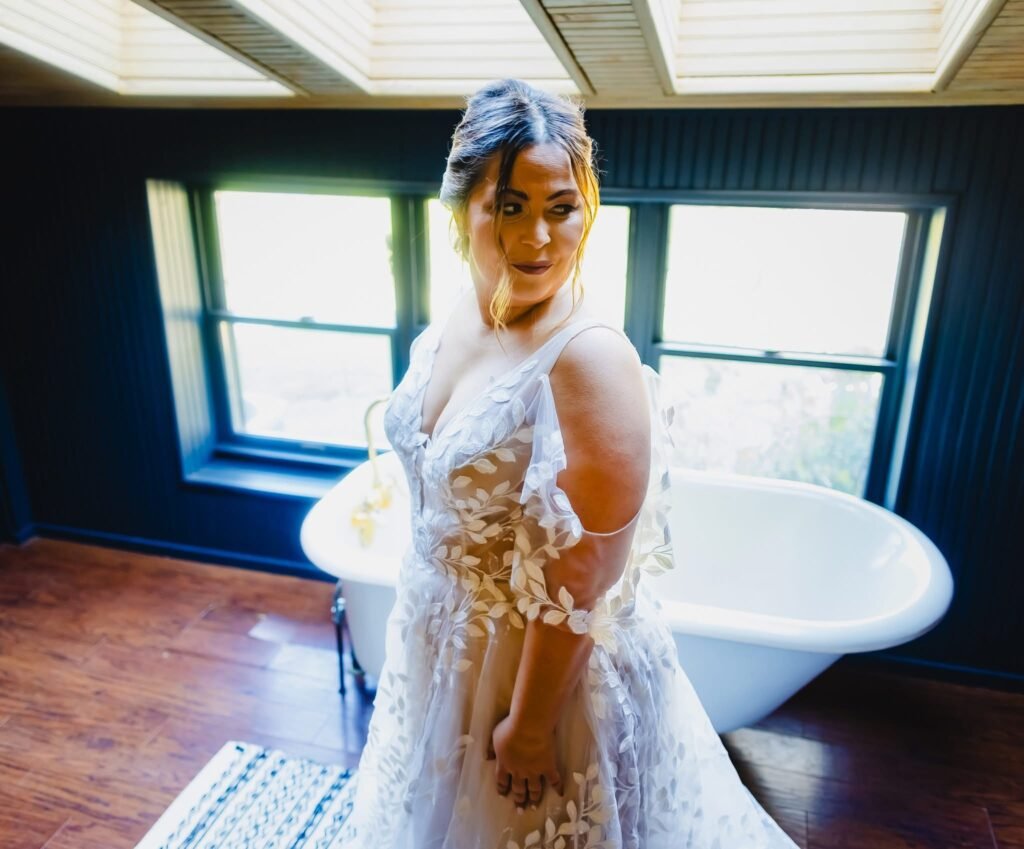 Christina Ahumada in her wedding dress.
